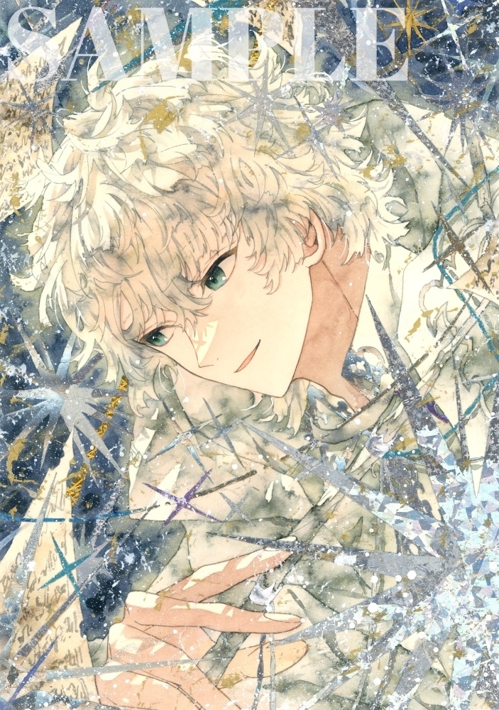 オリジナル　手描きイラスト　「白の魔法使い」　男の子　原画　創作　 B5サイズ　透明水彩