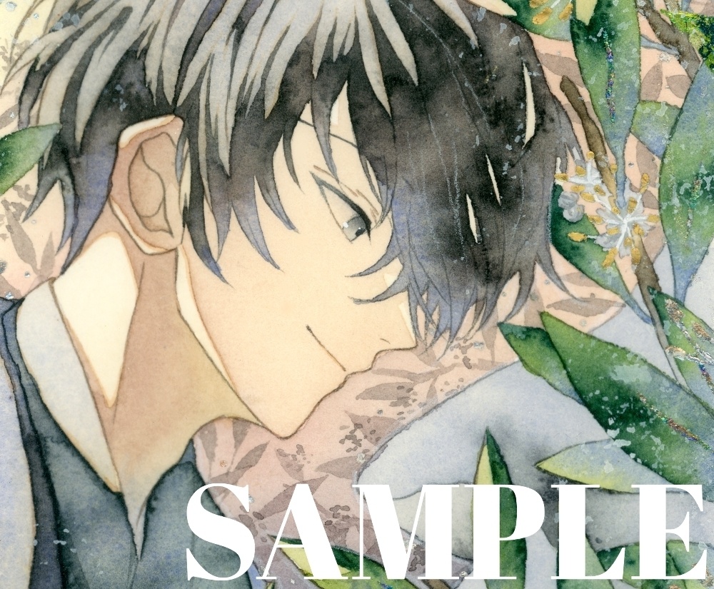 オリジナル 手描きイラスト 男の子 青年 「月桂樹の香り」 縦長サイズ