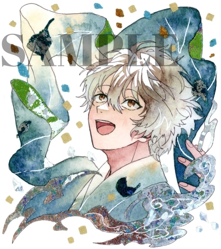 手描きイラスト オリジナル　「風来坊」　原画　創作　男の子　青年　1/4色紙サイズ　透明水彩