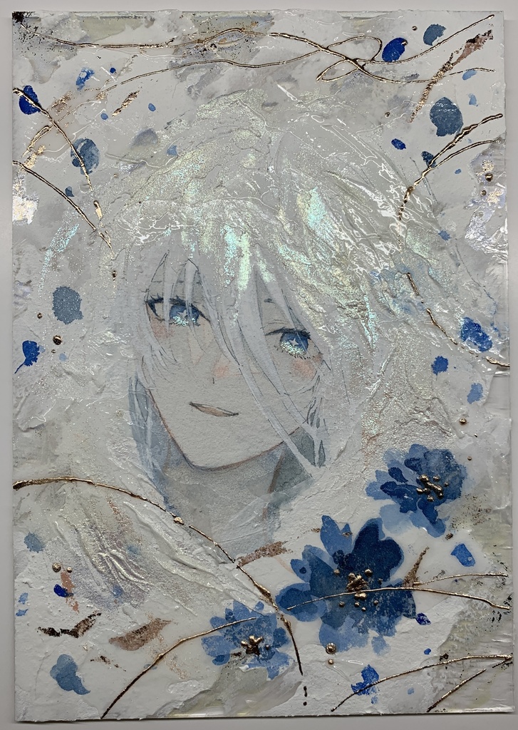 オリジナル 手描きイラスト 女の子 「光に満ちて」 アクリル板 A5サイズ 透明水彩