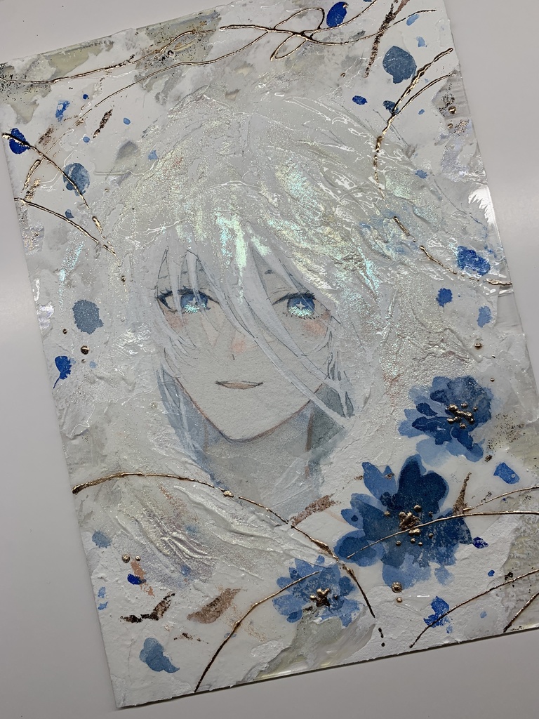 オリジナル 手描きイラスト 女の子 「光に満ちて」 アクリル板 A5サイズ 透明水彩