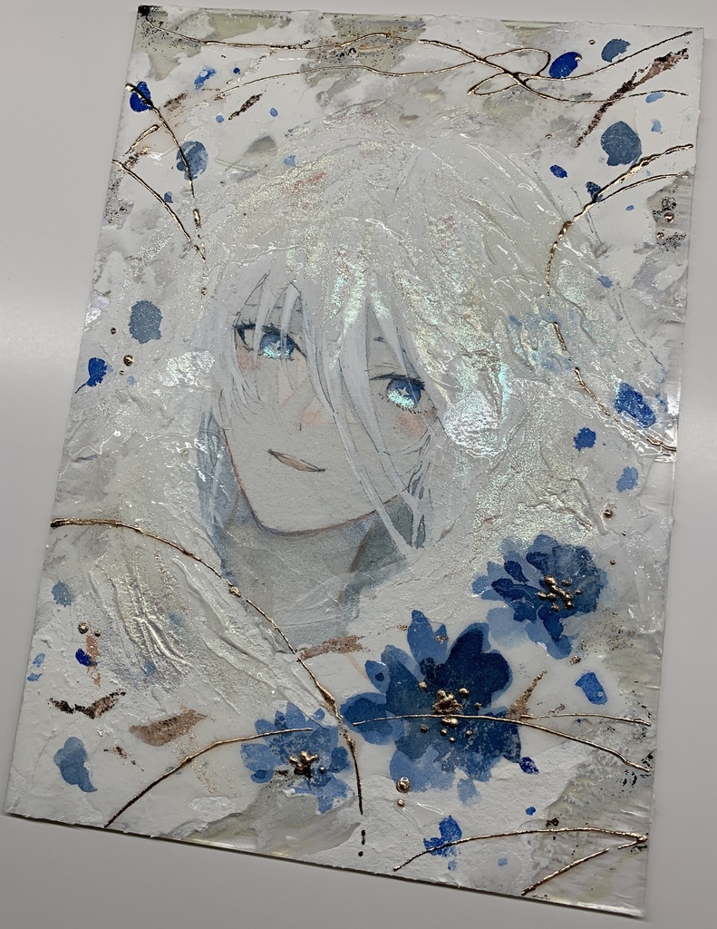 オリジナル 手描きイラスト 女の子 「光に満ちて」 アクリル板 A5サイズ 透明水彩