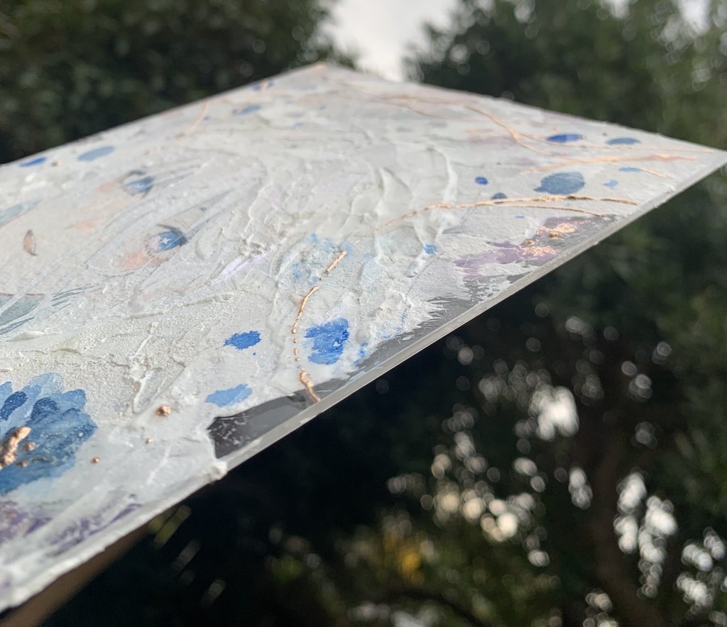 オリジナル 手描きイラスト 女の子 「光に満ちて」 アクリル板 A5サイズ 透明水彩