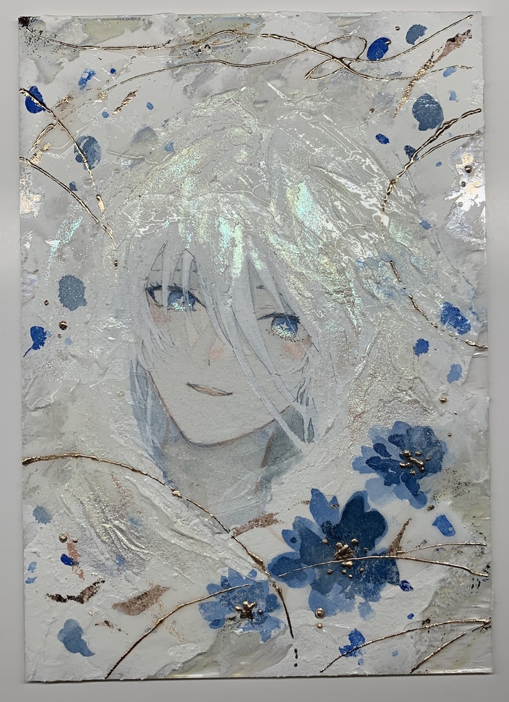 オリジナル 手描きイラスト 女の子 「光に満ちて」 アクリル板 A5サイズ 透明水彩