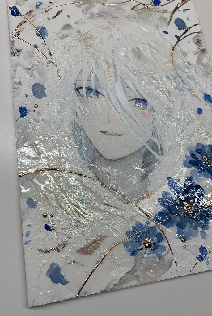 オリジナル 手描きイラスト 女の子 「光に満ちて」 アクリル板 A5サイズ 透明水彩