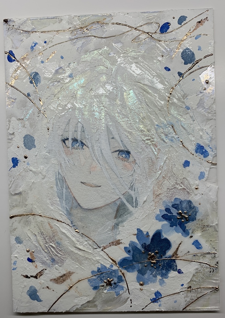 オリジナル 手描きイラスト 女の子 「光に満ちて」 アクリル板 A5サイズ 透明水彩