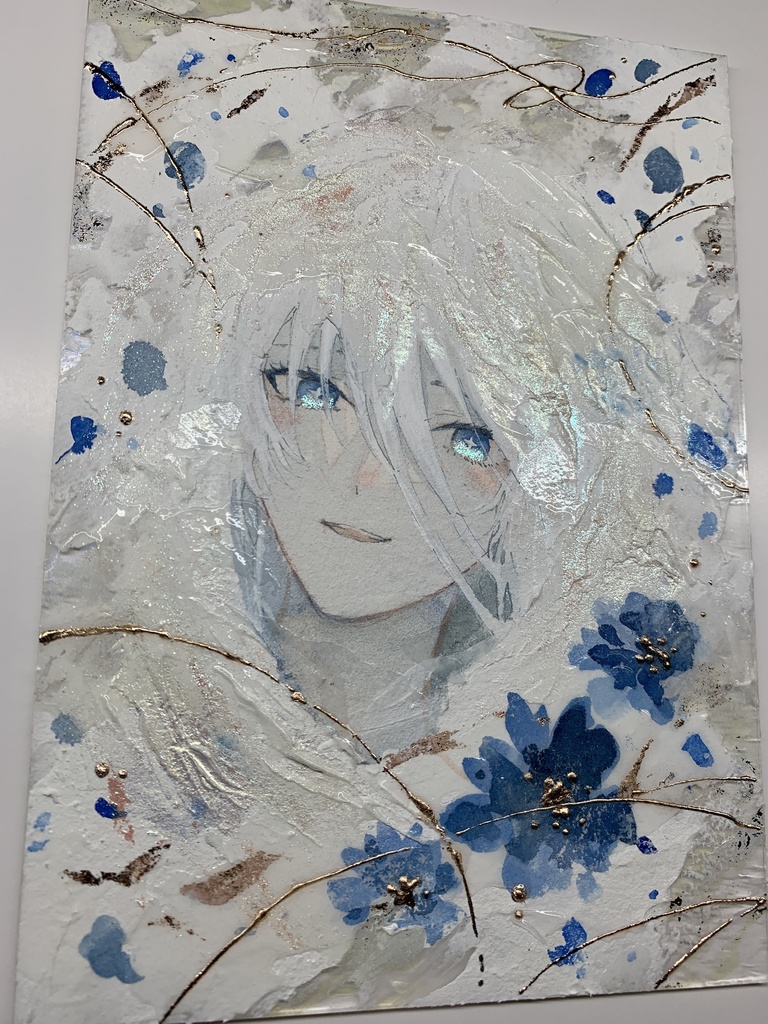 オリジナル 手描きイラスト 女の子 「光に満ちて」 アクリル板 A5サイズ 透明水彩