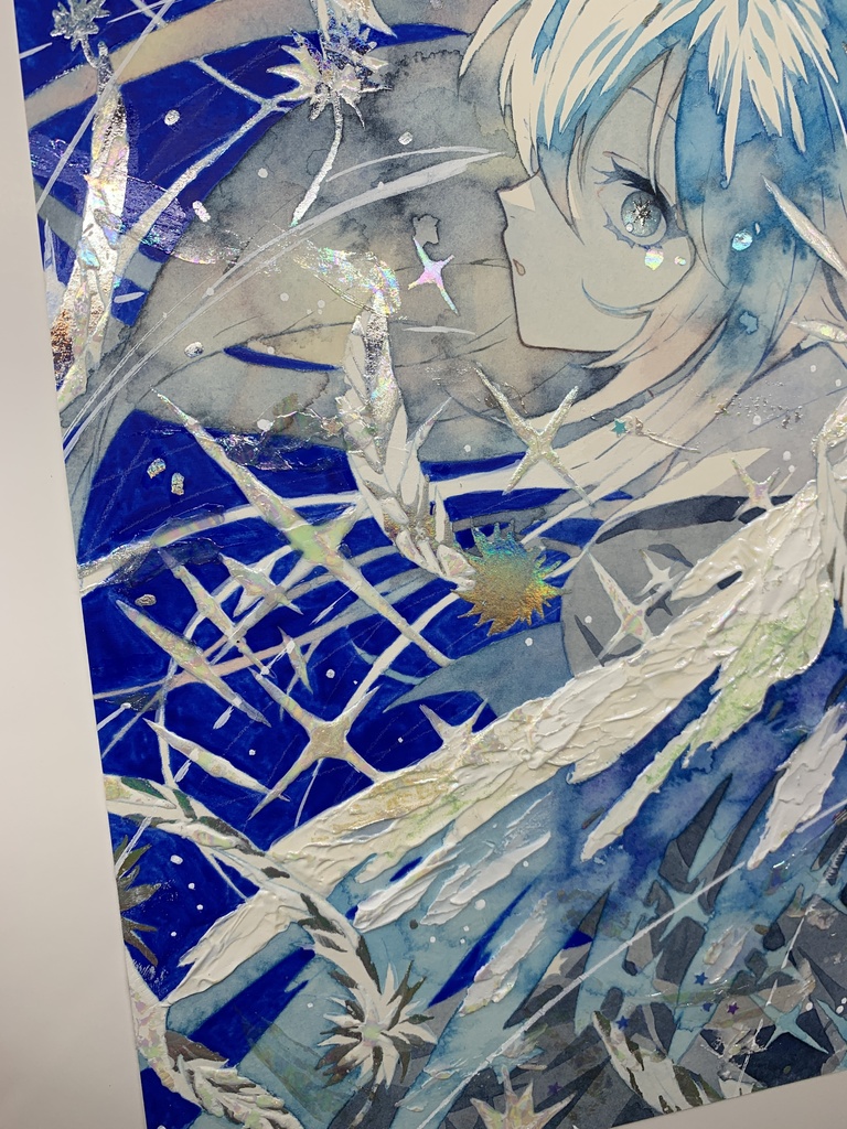 オリジナル 手描きイラスト 女の子 「天使になった日」 透明水彩