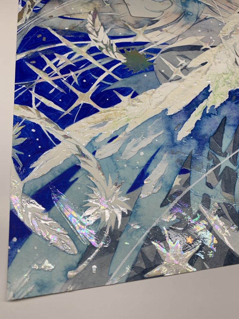 オリジナル 手描きイラスト 女の子 「天使になった日」 透明水彩