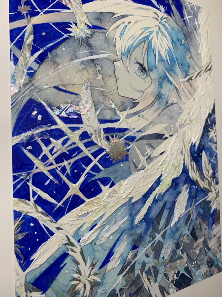 オリジナル 手描きイラスト 女の子 「天使になった日」 透明水彩