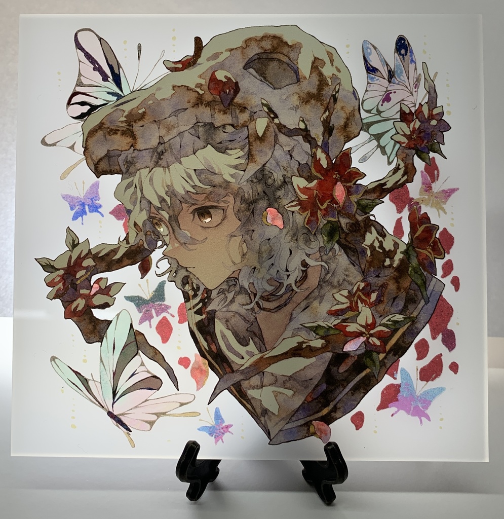 手描きイラスト オリジナル グッズ アクリル色紙 「いい天気の日は」