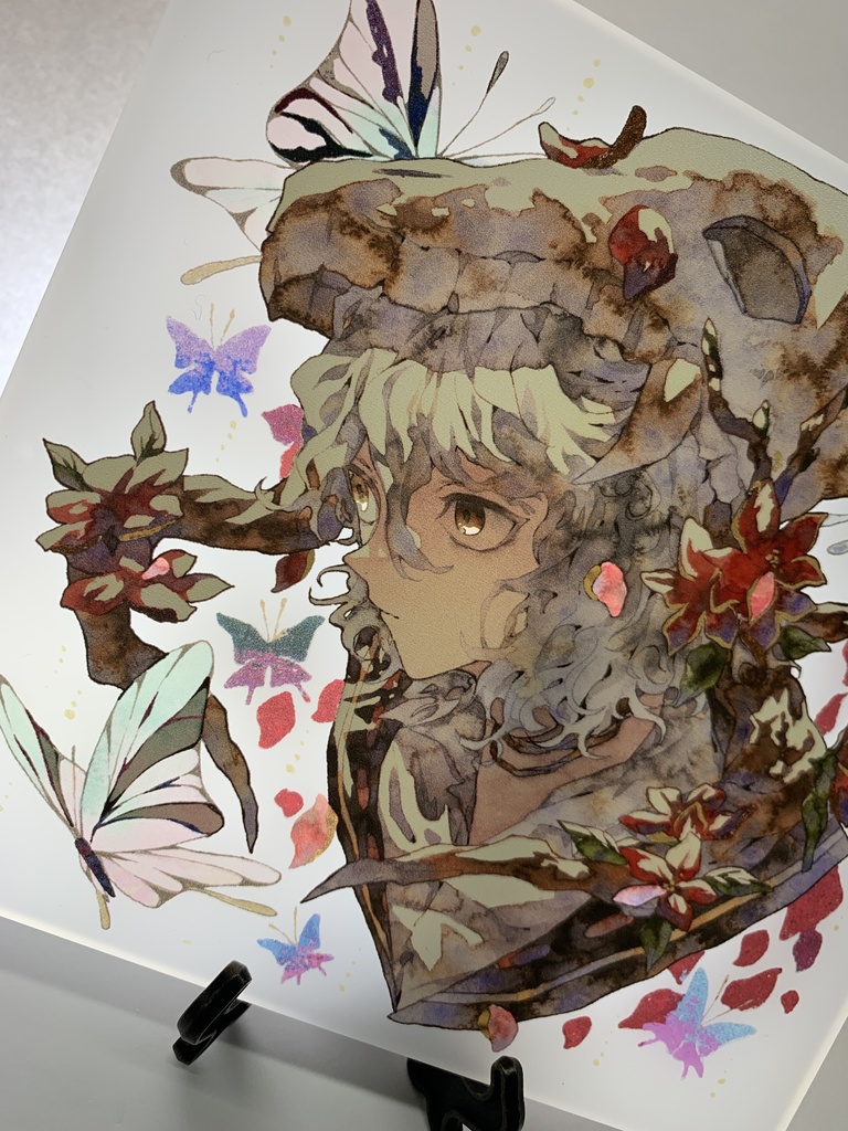 手描きイラスト オリジナル グッズ アクリル色紙 「いい天気の日は」