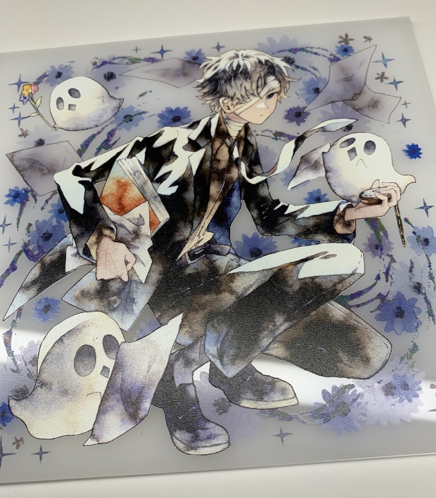 手描きイラスト オリジナル グッズ アクリル色紙 「お祓い屋さんとゆかいなおばけ達」