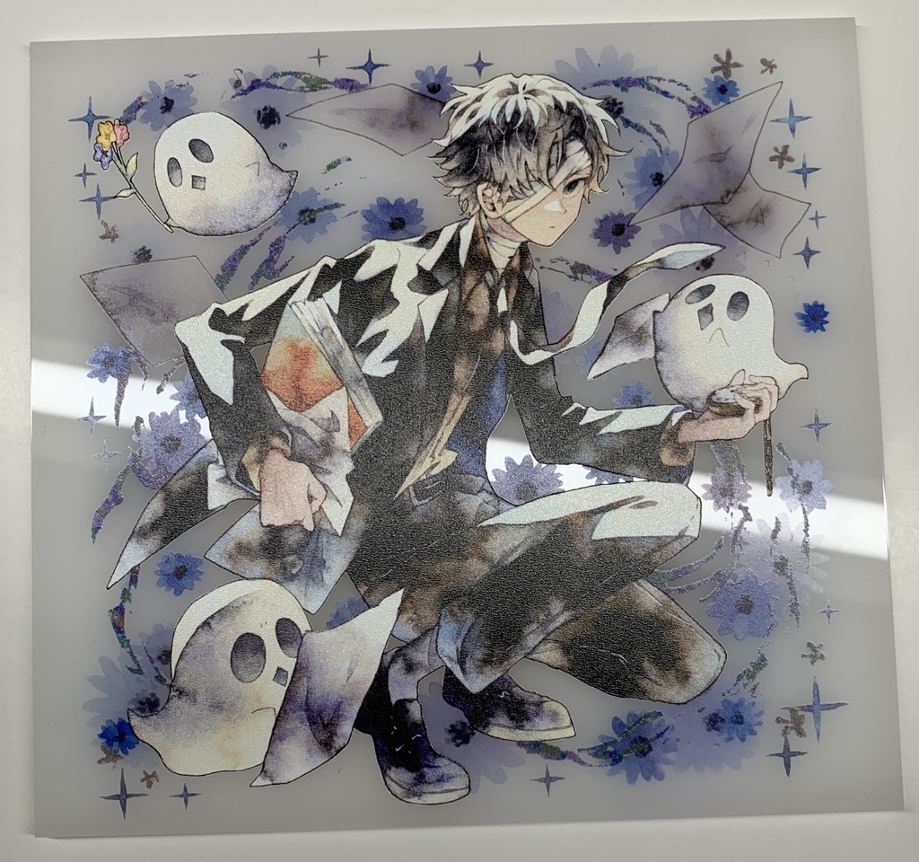 手描きイラスト オリジナル グッズ アクリル色紙 「お祓い屋さんとゆかいなおばけ達」