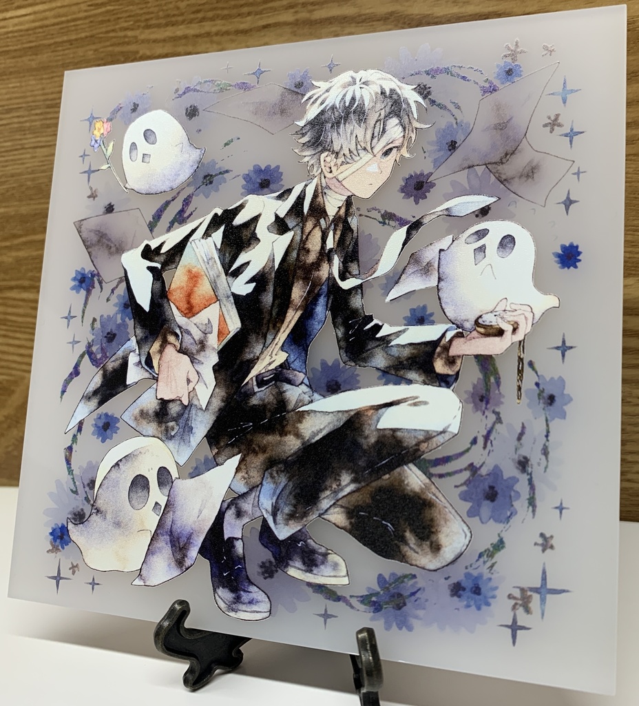 手描きイラスト オリジナル グッズ アクリル色紙 「お祓い屋さんとゆかいなおばけ達」