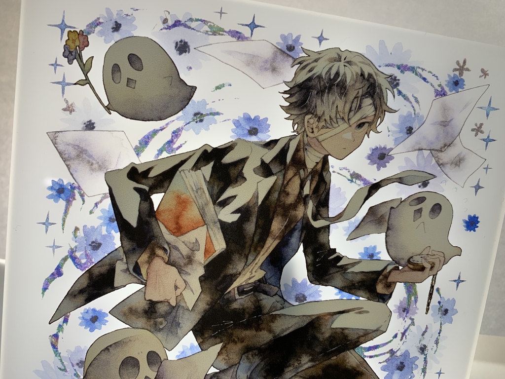 手描きイラスト オリジナル グッズ アクリル色紙 「お祓い屋さんとゆかいなおばけ達」