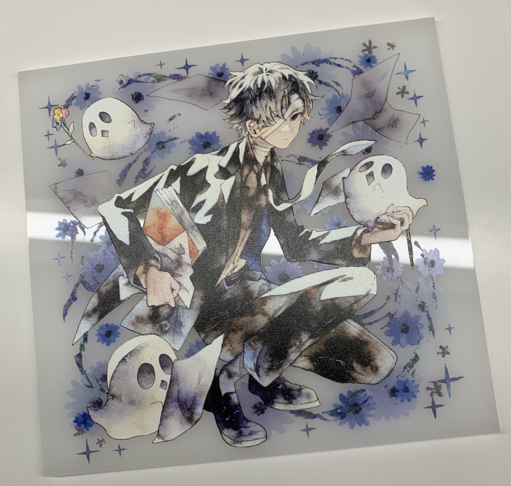 手描きイラスト オリジナル グッズ アクリル色紙 「お祓い屋さんとゆかいなおばけ達」