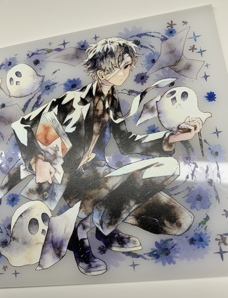 手描きイラスト オリジナル グッズ アクリル色紙 「お祓い屋さんとゆかいなおばけ達」