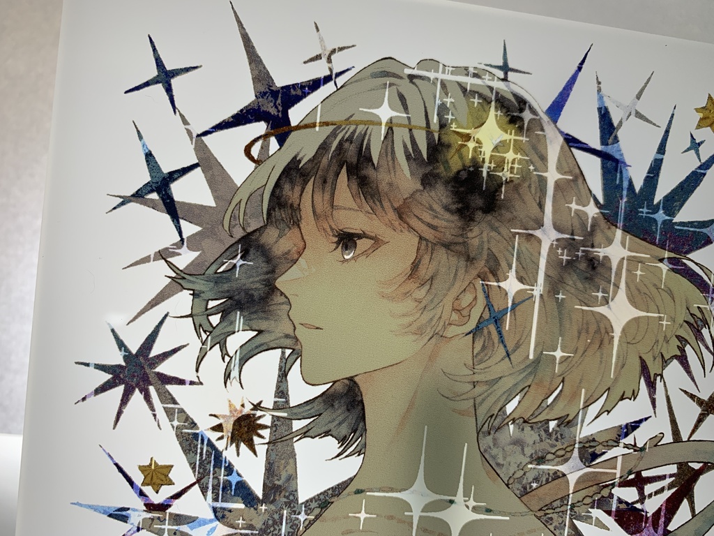手描きイラスト オリジナル グッズ アクリル色紙 「星達の行方」