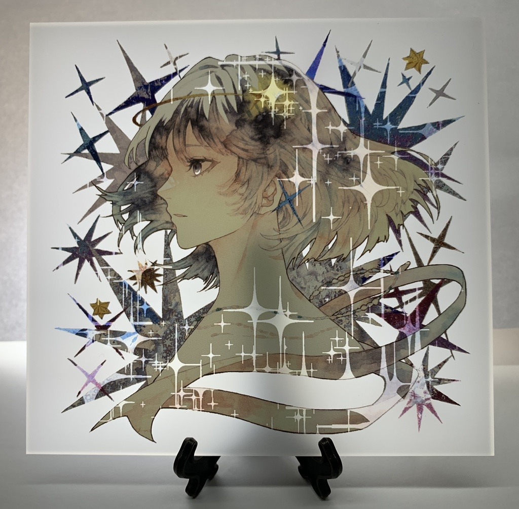 手描きイラスト オリジナル グッズ アクリル色紙 「星達の行方」