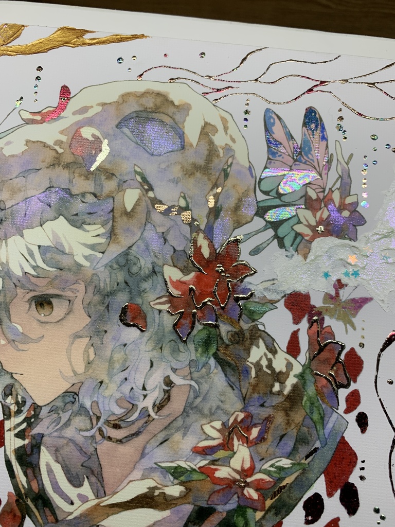 手描きイラスト グッズ キャンバスプリント×デコレーション 「 いい天気の日は」