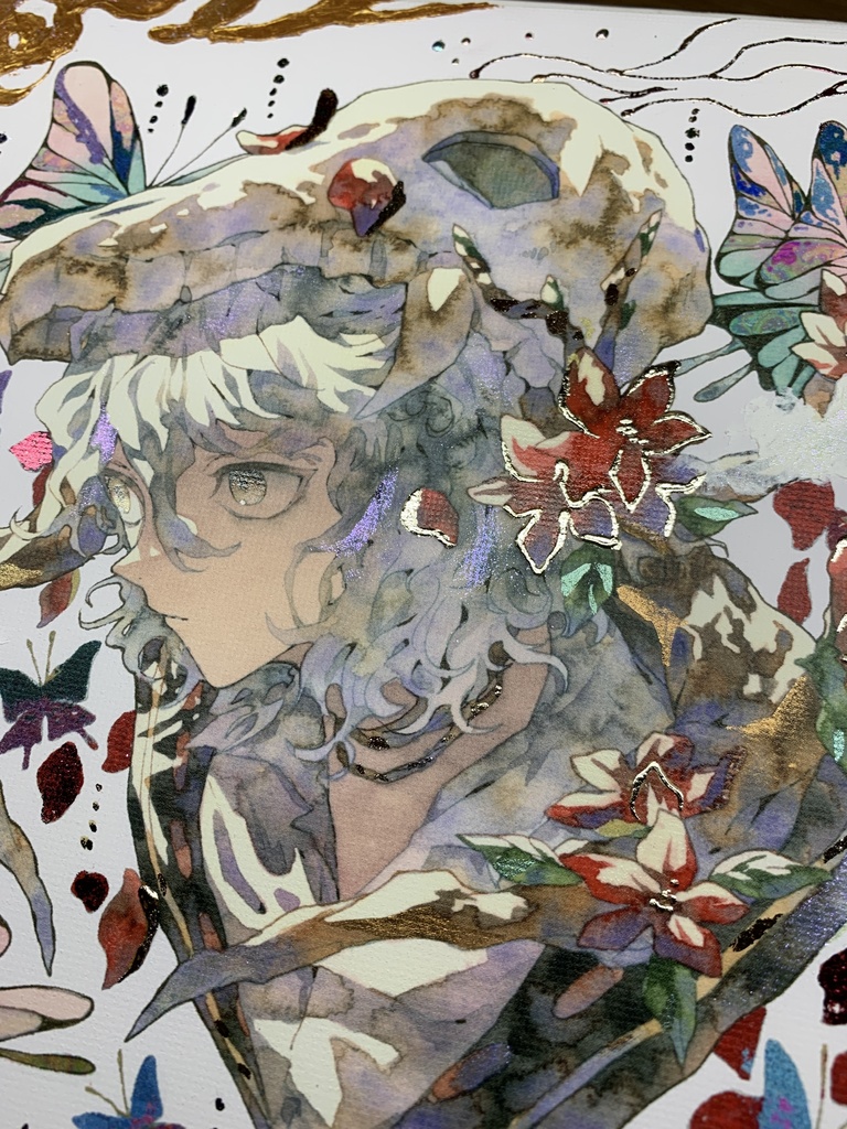 手描きイラスト グッズ キャンバスプリント×デコレーション 「 いい天気の日は」