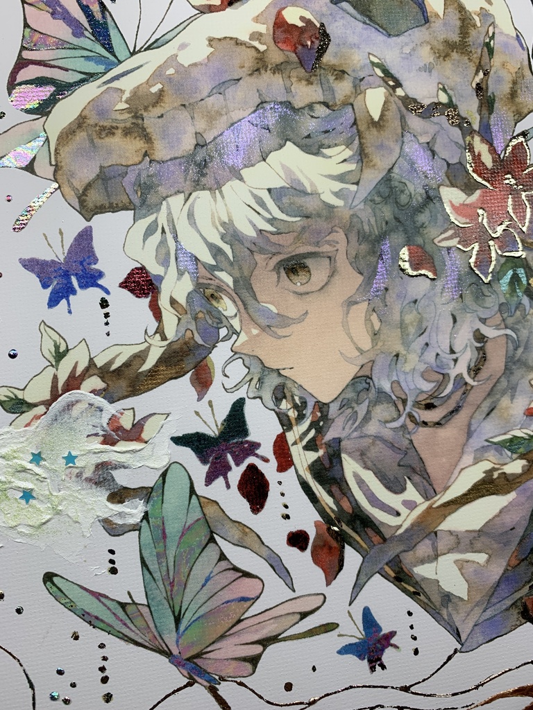 手描きイラスト グッズ キャンバスプリント×デコレーション 「 いい天気の日は」