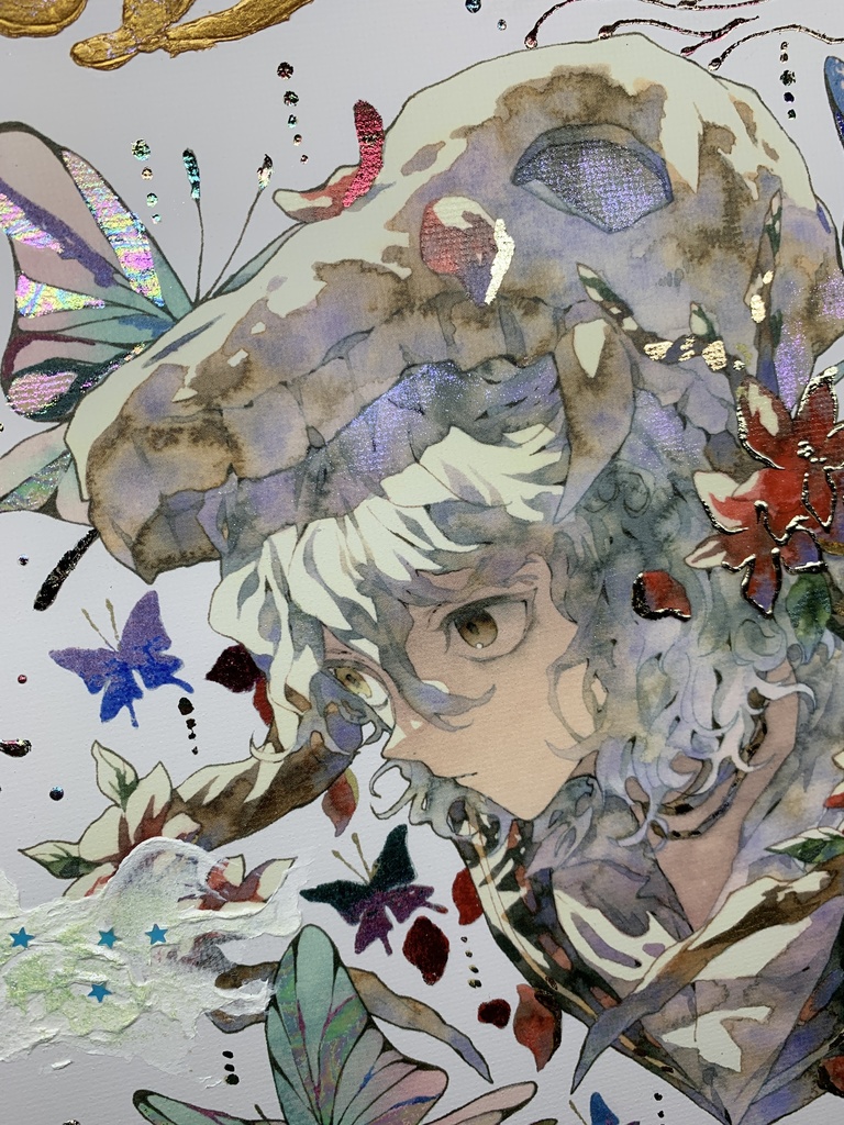 手描きイラスト グッズ キャンバスプリント×デコレーション 「 いい天気の日は」