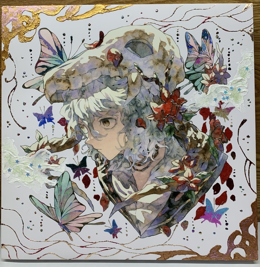 手描きイラスト グッズ キャンバスプリント×デコレーション 「 いい天気の日は」