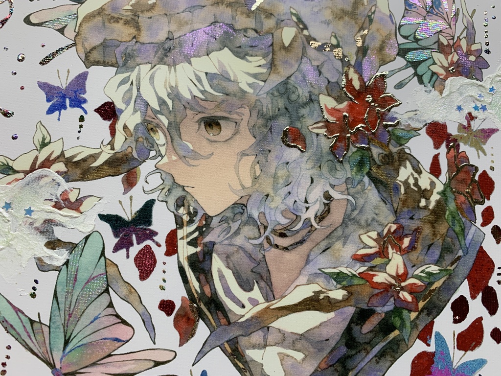 手描きイラスト グッズ キャンバスプリント×デコレーション 「 いい天気の日は」