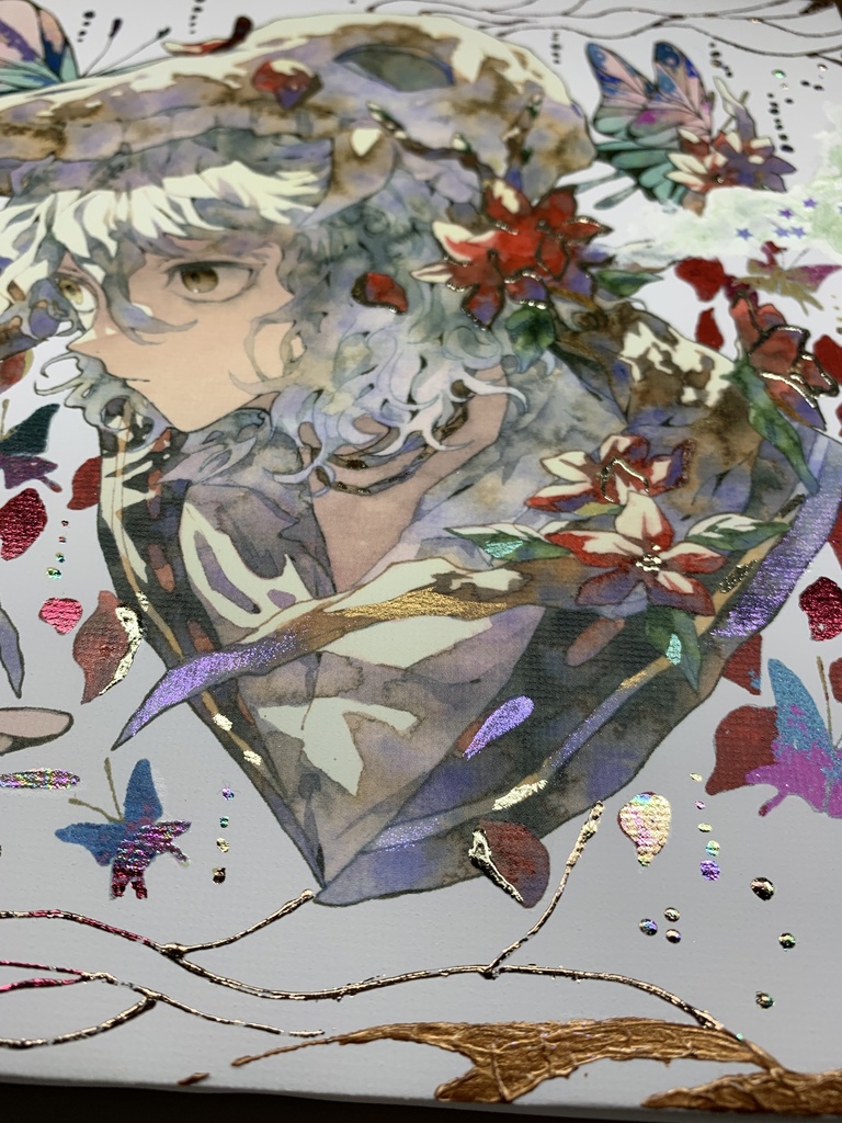 手描きイラスト グッズ キャンバスプリント×デコレーション 「 いい天気の日は」