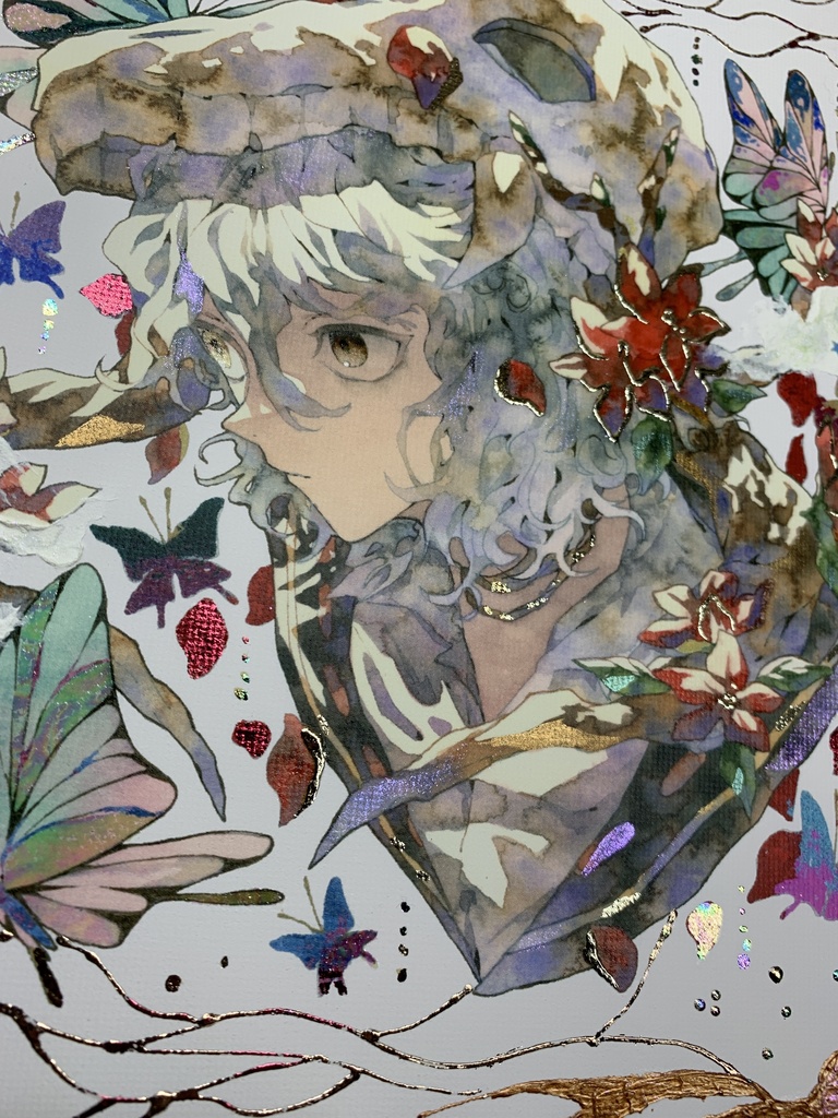 手描きイラスト グッズ キャンバスプリント×デコレーション 「 いい天気の日は」