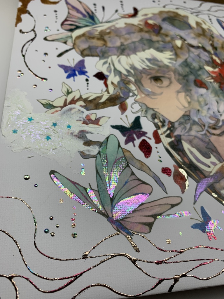 手描きイラスト グッズ キャンバスプリント×デコレーション 「 いい天気の日は」