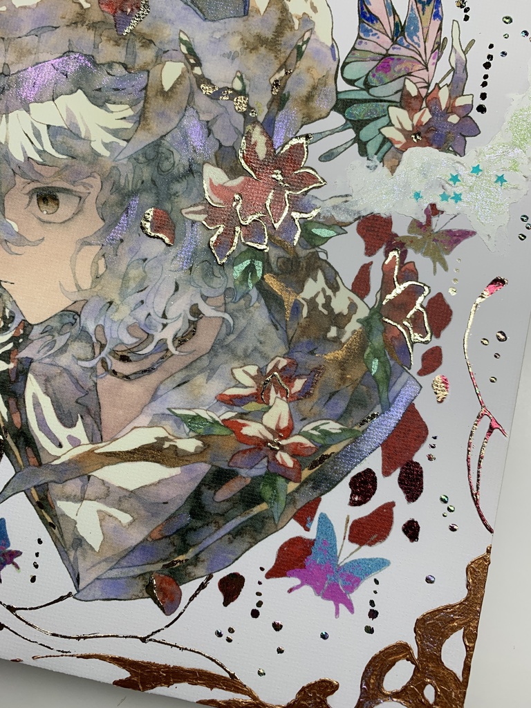 手描きイラスト グッズ キャンバスプリント×デコレーション 「 いい天気の日は」