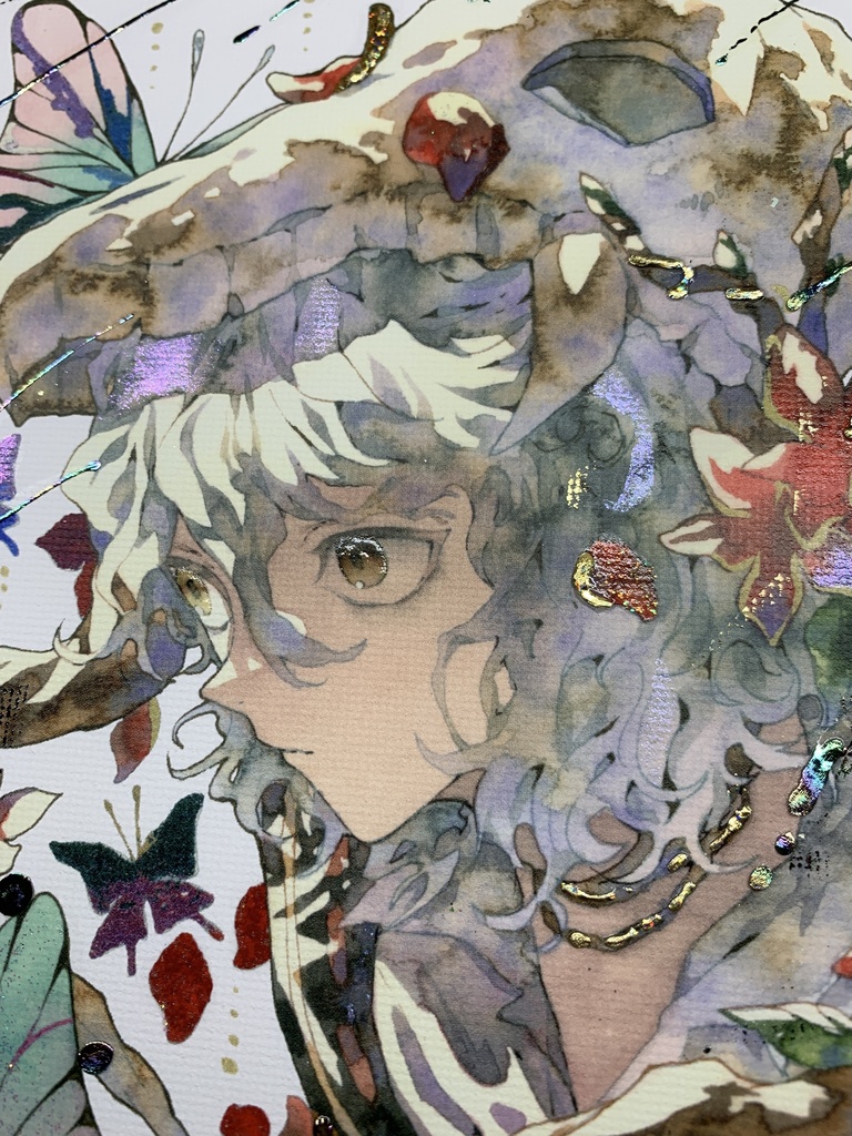 手描きイラスト グッズ キャンバスプリント×デコレーション 「 いい天気の日は」