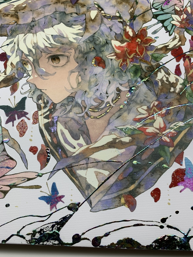 手描きイラスト グッズ キャンバスプリント×デコレーション 「 いい天気の日は」