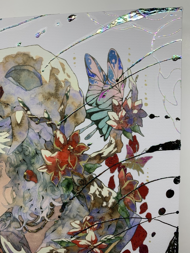 手描きイラスト グッズ キャンバスプリント×デコレーション 「 いい天気の日は」