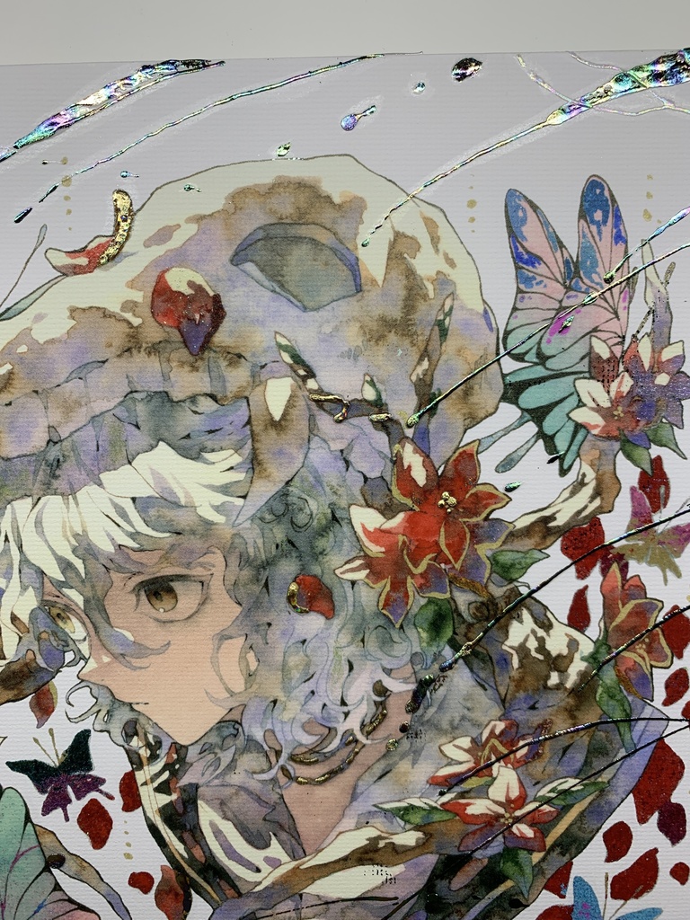 手描きイラスト グッズ キャンバスプリント×デコレーション 「 いい天気の日は」