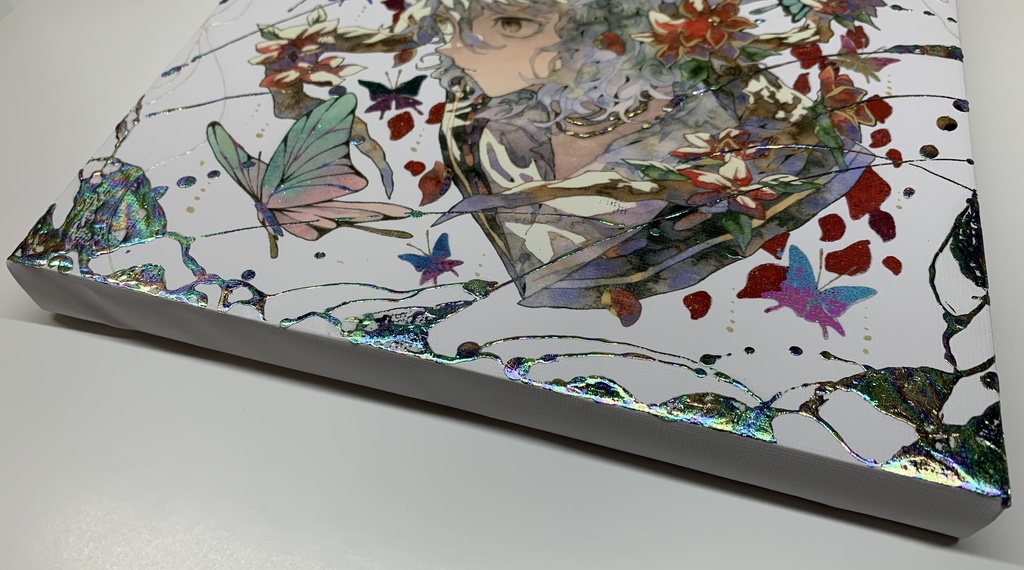 手描きイラスト グッズ キャンバスプリント×デコレーション 「 いい天気の日は」