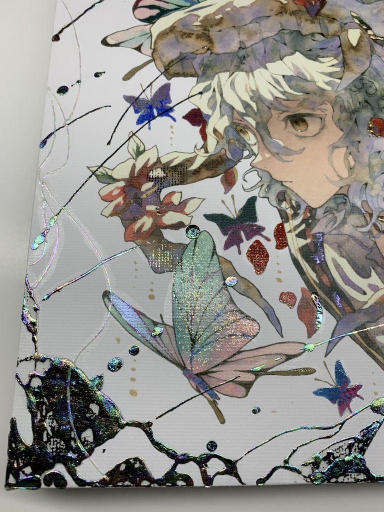 手描きイラスト グッズ キャンバスプリント×デコレーション 「 いい天気の日は」