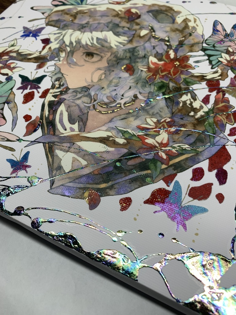 手描きイラスト グッズ キャンバスプリント×デコレーション 「 いい天気の日は」