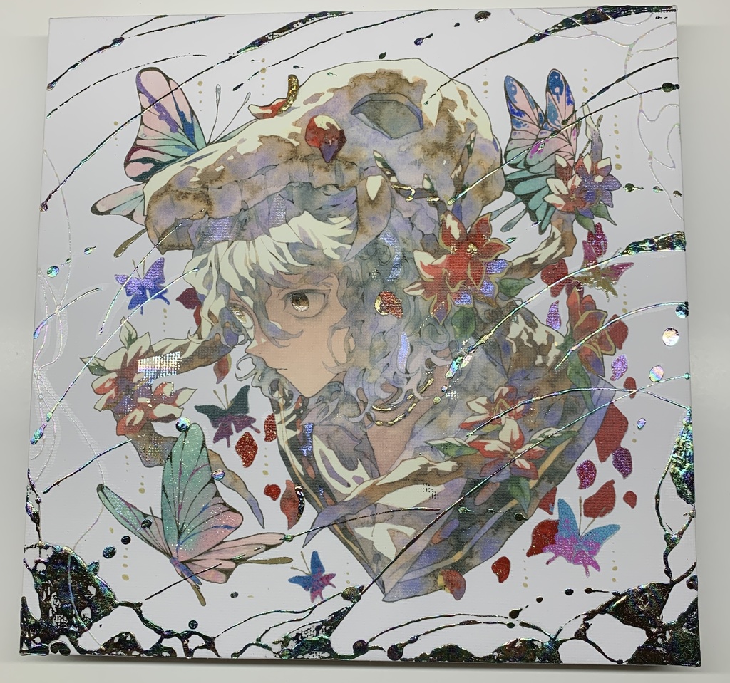 手描きイラスト グッズ キャンバスプリント×デコレーション 「 いい天気の日は」