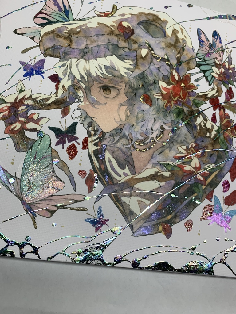 手描きイラスト グッズ キャンバスプリント×デコレーション 「 いい天気の日は」