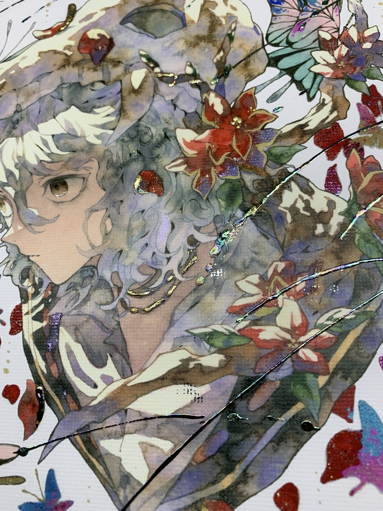 手描きイラスト グッズ キャンバスプリント×デコレーション 「 いい天気の日は」