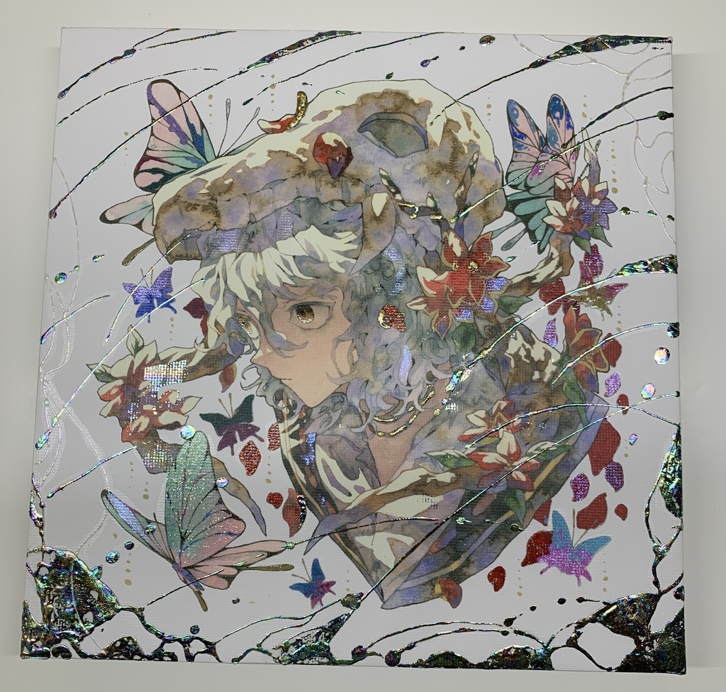 手描きイラスト グッズ キャンバスプリント×デコレーション 「 いい天気の日は」