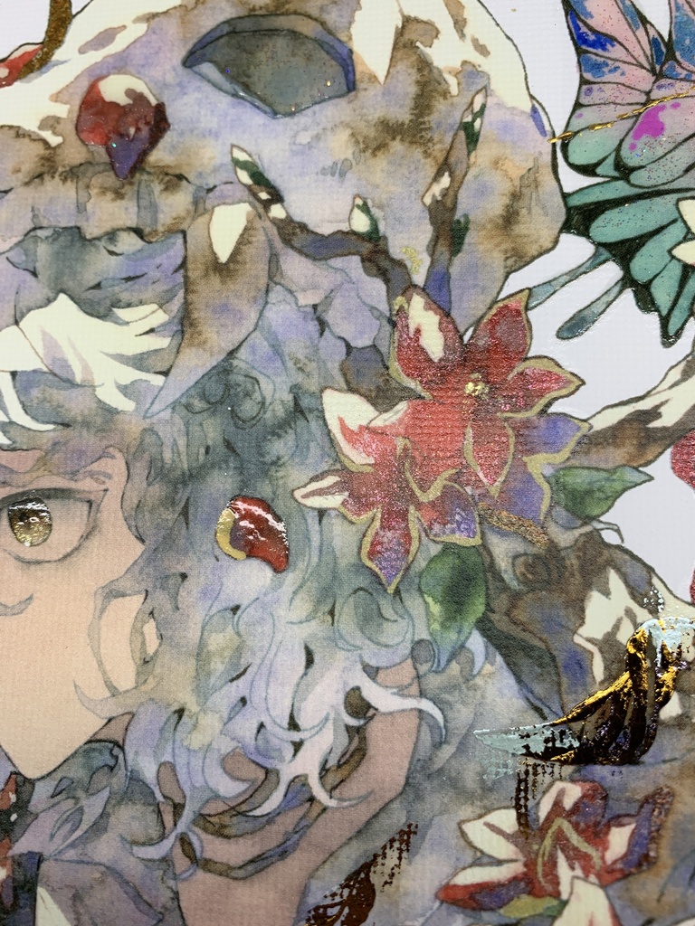 手描きイラスト グッズ キャンバスプリント×デコレーション 「 いい天気の日は」