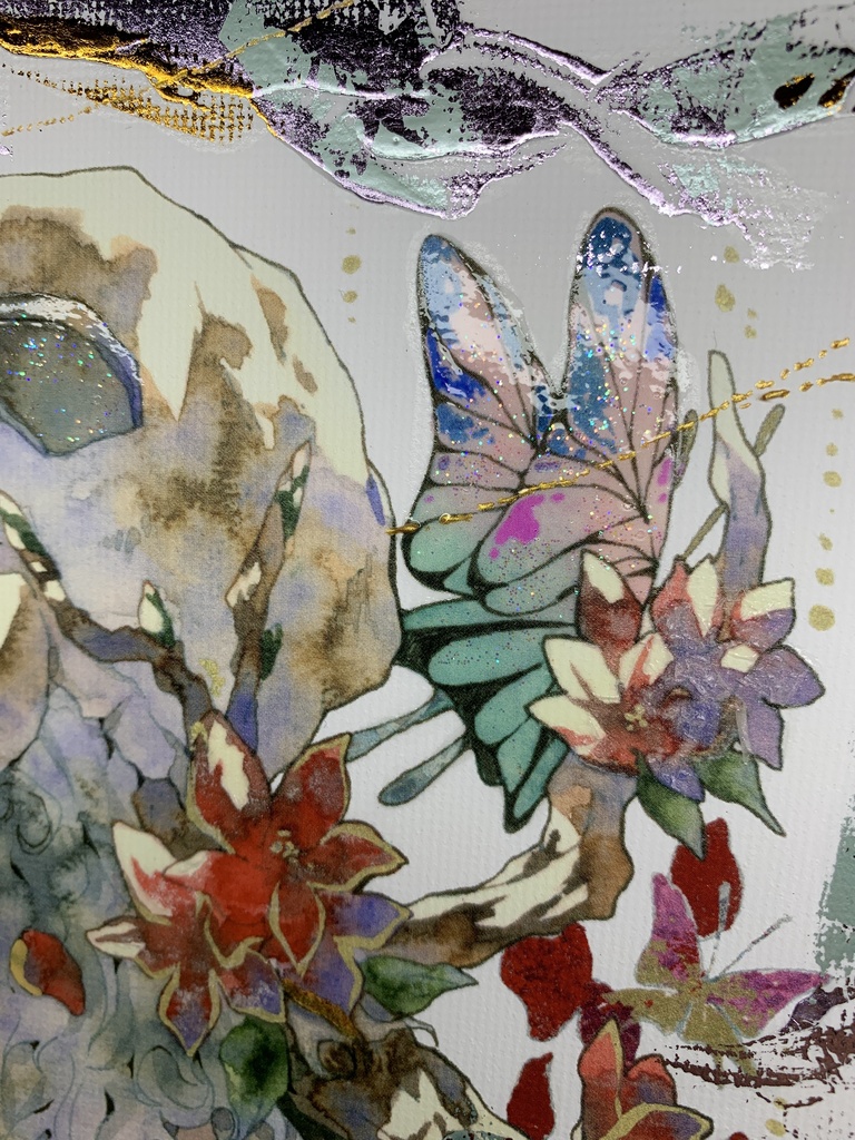 手描きイラスト グッズ キャンバスプリント×デコレーション 「 いい天気の日は」