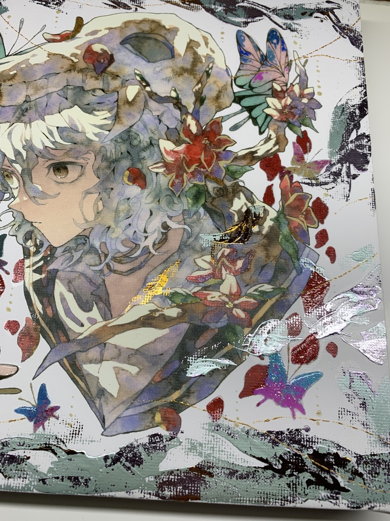 手描きイラスト グッズ キャンバスプリント×デコレーション 「 いい天気の日は」