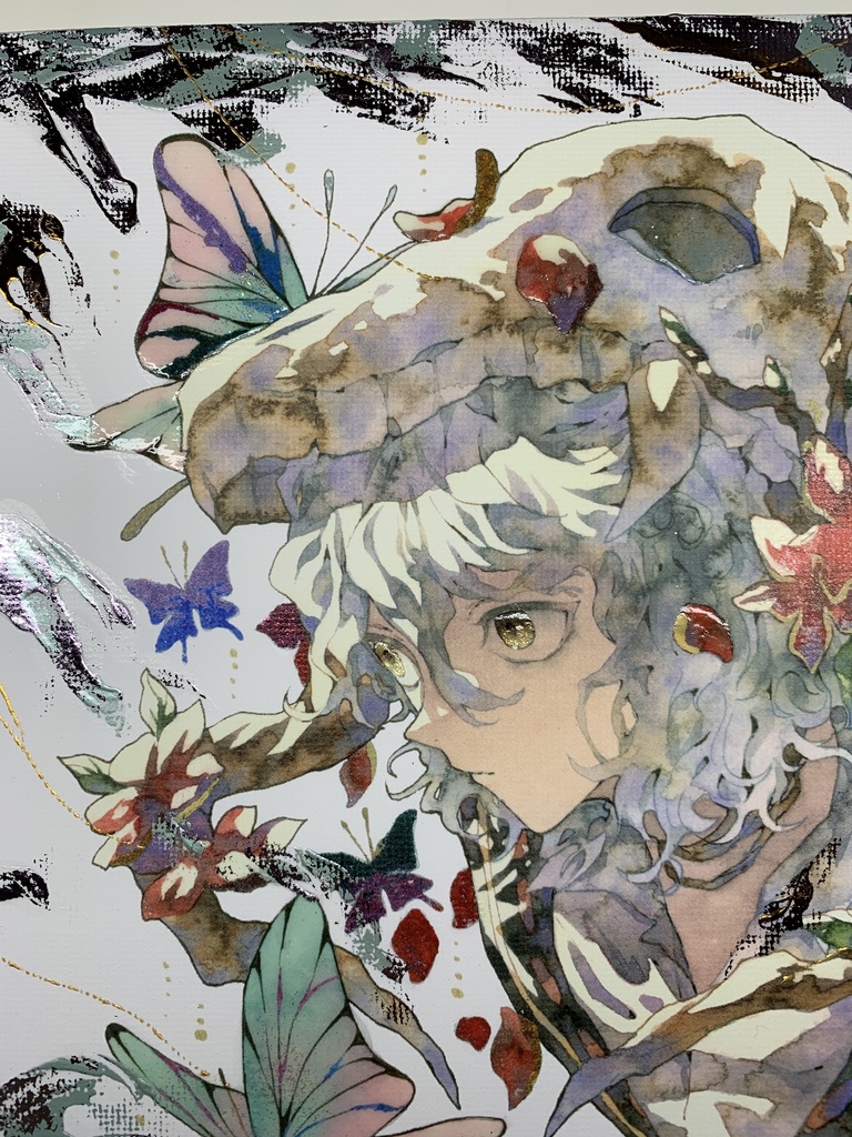 手描きイラスト グッズ キャンバスプリント×デコレーション 「 いい天気の日は」