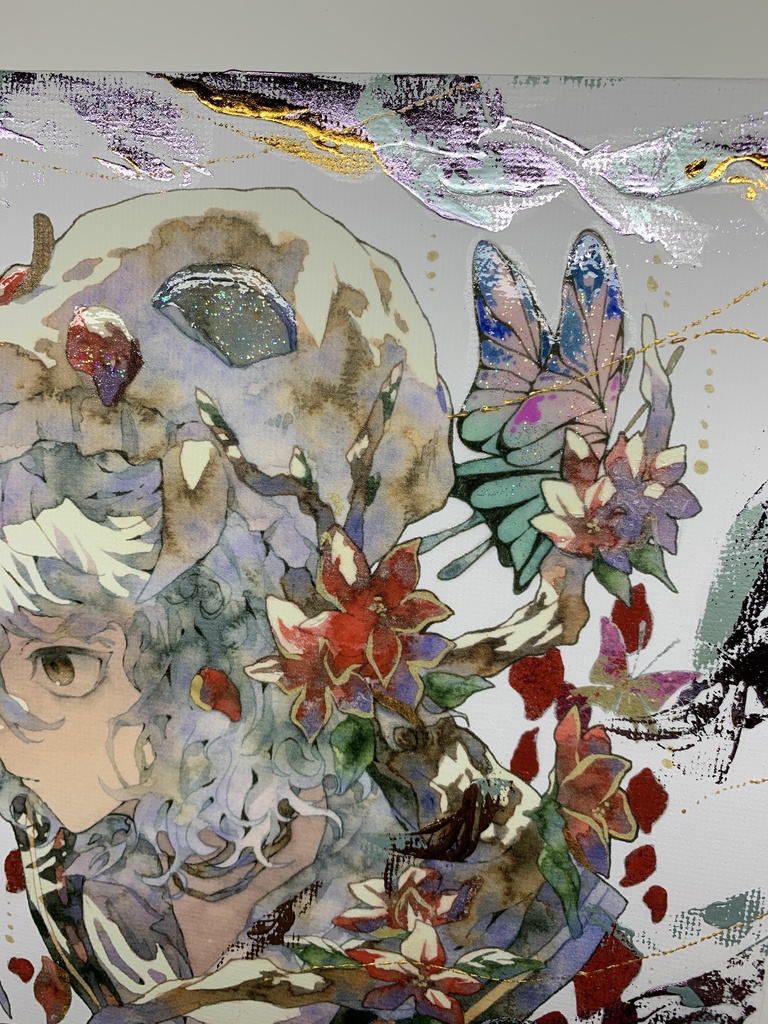 手描きイラスト グッズ キャンバスプリント×デコレーション 「 いい天気の日は」